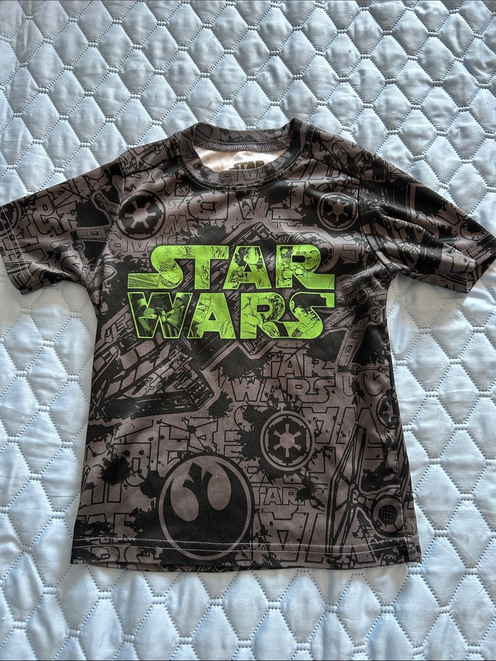 Star Wars Black Tee with Neon Green Logo